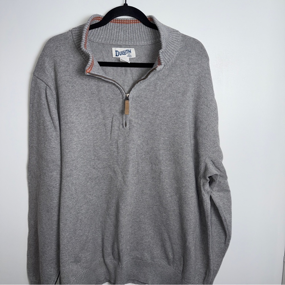Duluth Trading Co Men's Gray Zip-Up Sweater
